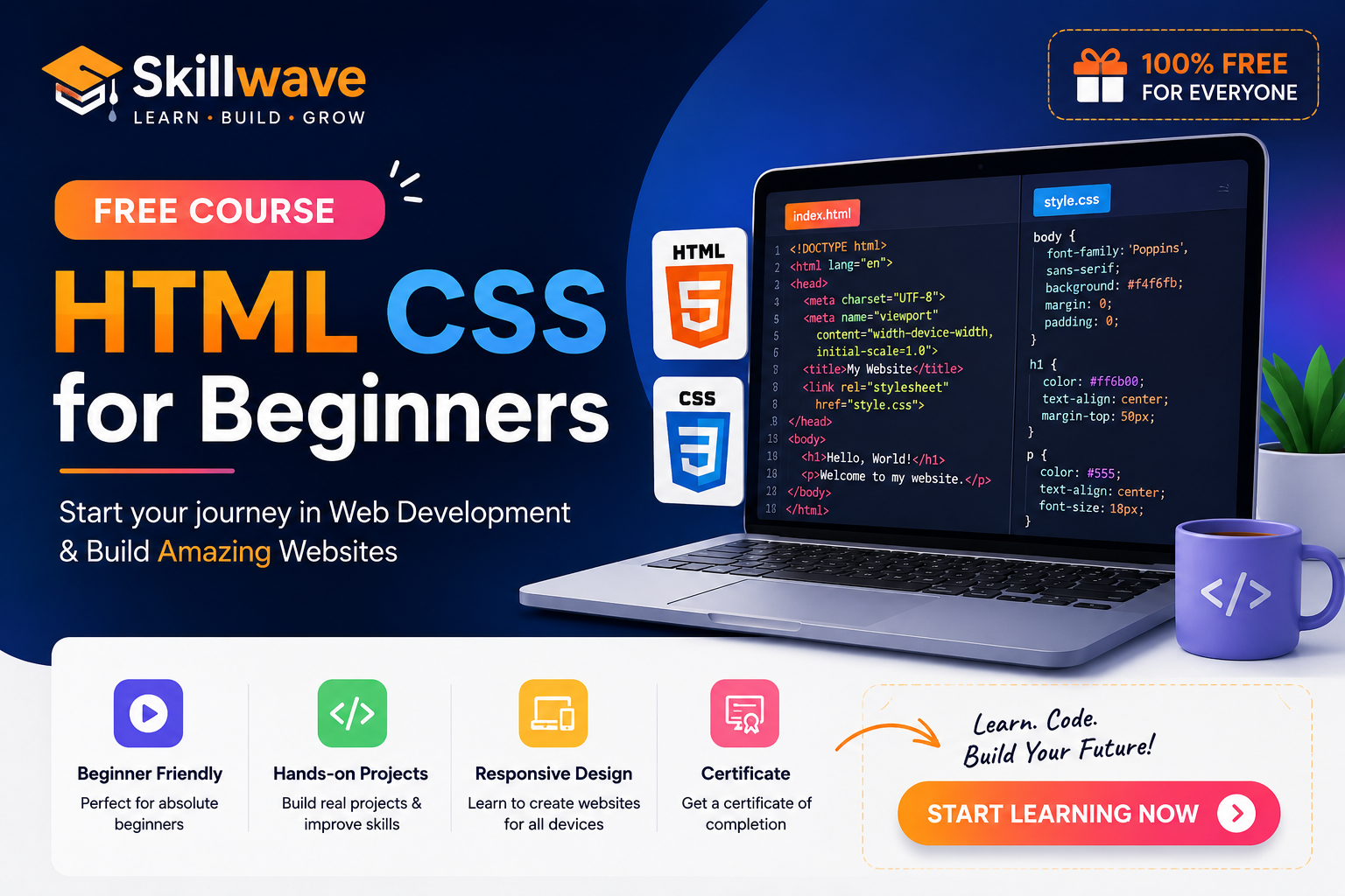 HTML CSS for Beginners | FREE MEGA COURSE 7 Hours